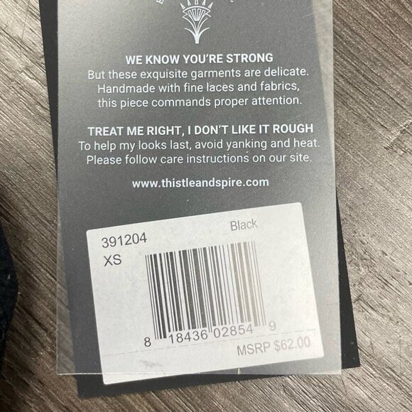 Thistle and Spire Amore Black Lace Bralette Women's XS Lace Wired Lingerie Bra - Picture 9 of 10